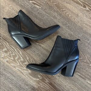 Marc Fisher Black Ankle Boots with Block Heel